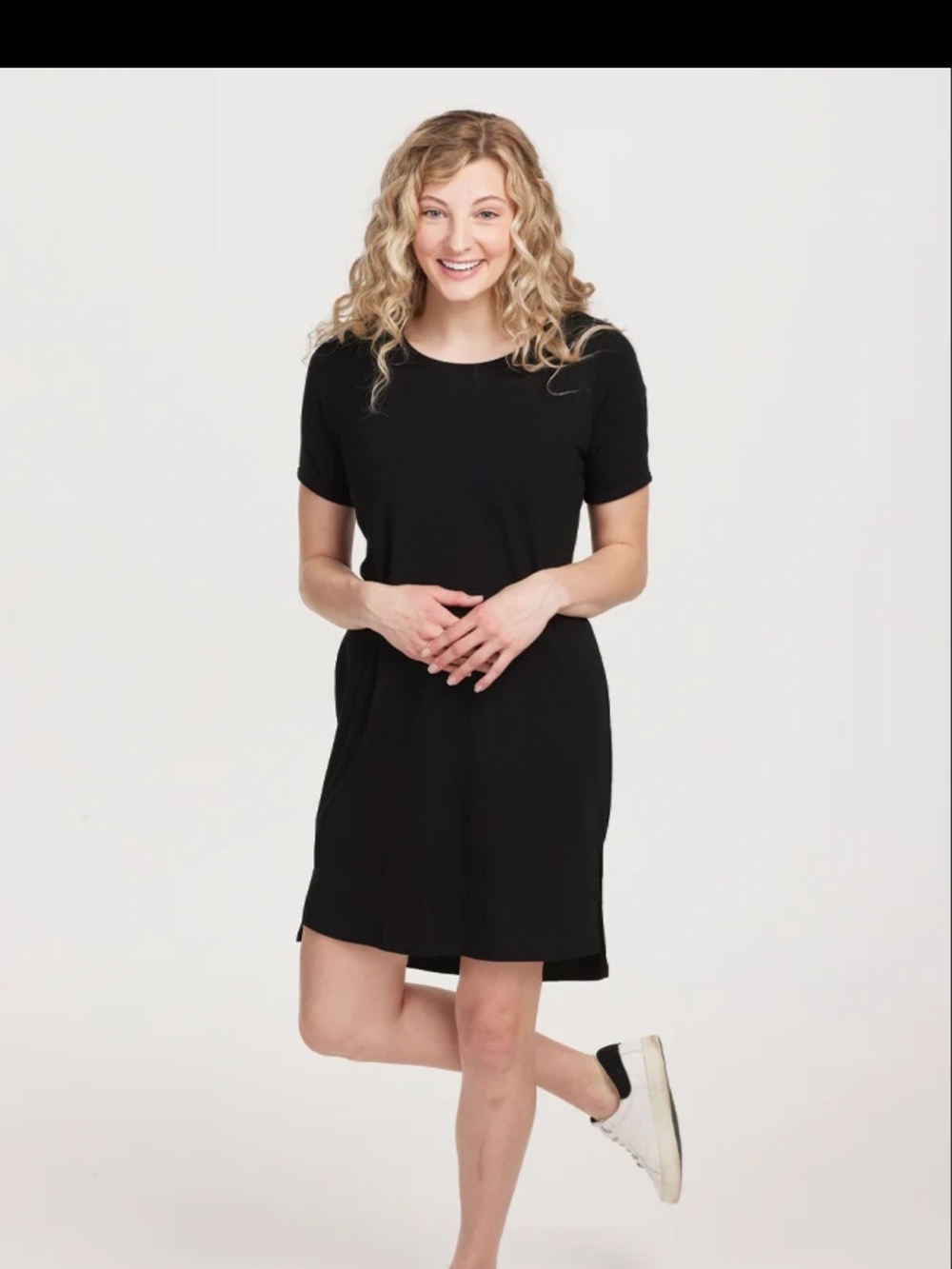 Woolx Lexie Black Short Sleeve Dress (Small)